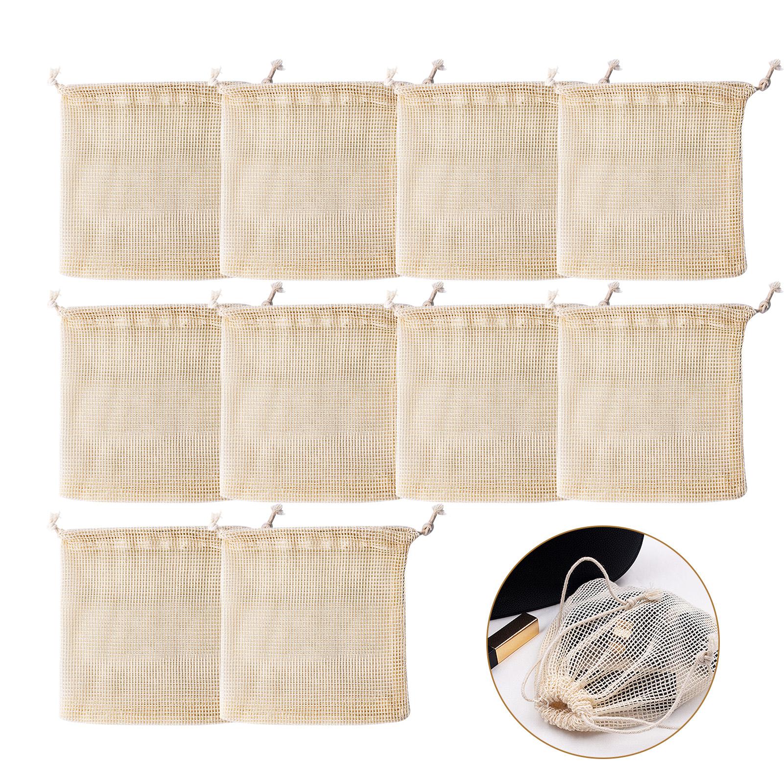 10 cái túi lưới cotton lưu trữ đa năng