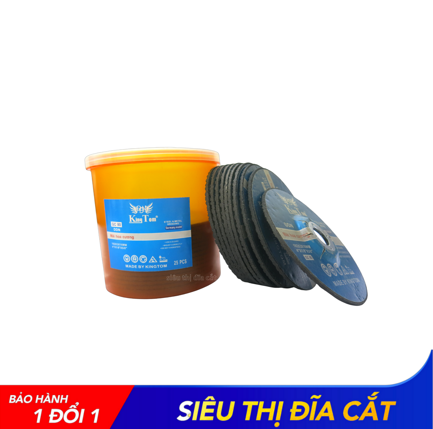 Phíp Mài Hoa Cương KingTom - Số 80 - Lẻ 10 Viên - Mài Sắc Bén - Êm Tay