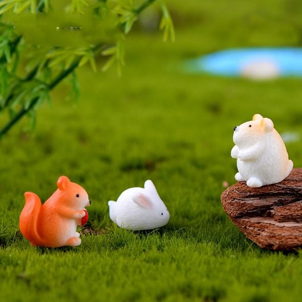 KHO-HN * Mô hình các con thú nhỏ đáng yêu trang trí tiểu cảnh, móc khóa, DIY