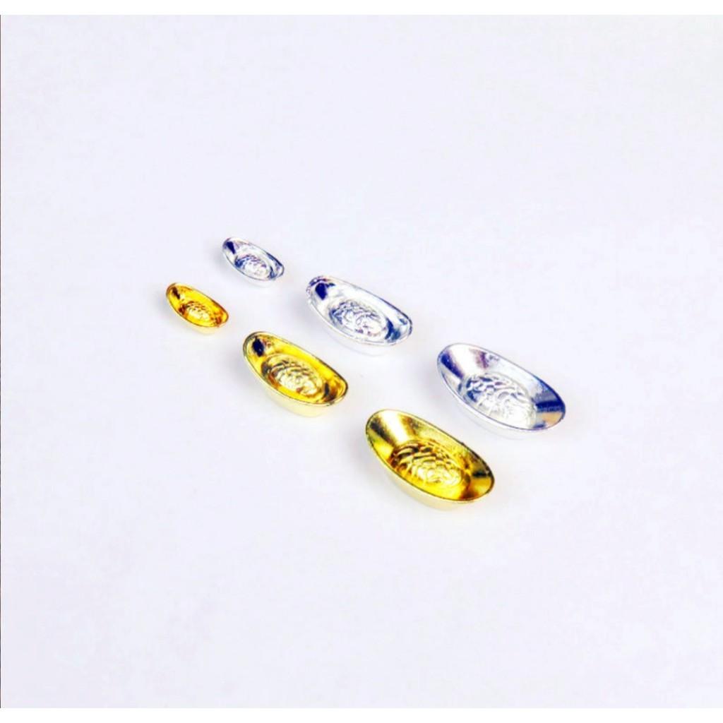 Thỏi vàng Thần Tài đồng mạ vàng tài lộc giàu có 1,7*0,8cm phong thủy chiêu tài