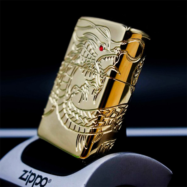 Bật Lửa Zippo 29265 - Armor Red Eyed Dragon 360 Degree Engraving Gold Plate