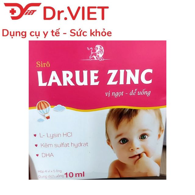 Siro Larue Zinc vị ngọt dễ uống giúp bổ sung kẽm cho cơ thể, nân cao sức đề kháng hộp 4 vỉ x 5 ống