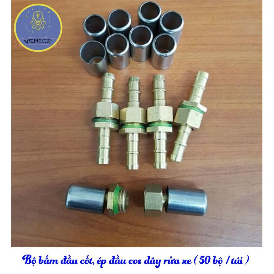 Bộ ép đầu dây máy rửa xe - Đuôi chuột phi 8mm - Cỡ ren 13 mm