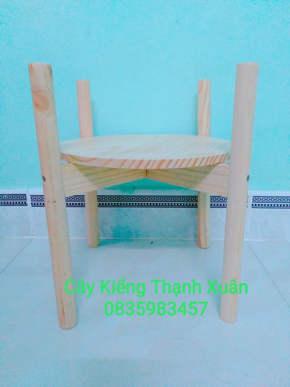 Kệ Giá Gỗ Để Chậu Hoa/Đôn Gỗ Để Chậu Hoa Cây Cảnh Màu Trắng Loại To Kích Thước Cao 35cm x Rộng 36cm, lọt lòng 30,5cm