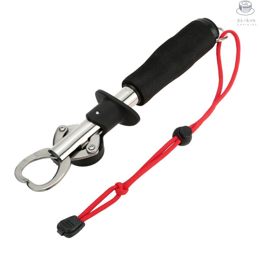 Portable Fish Lip Grabber Gripper Grip Stainless Steel Fishing Gear Fish holder with Weight Scale Ruler