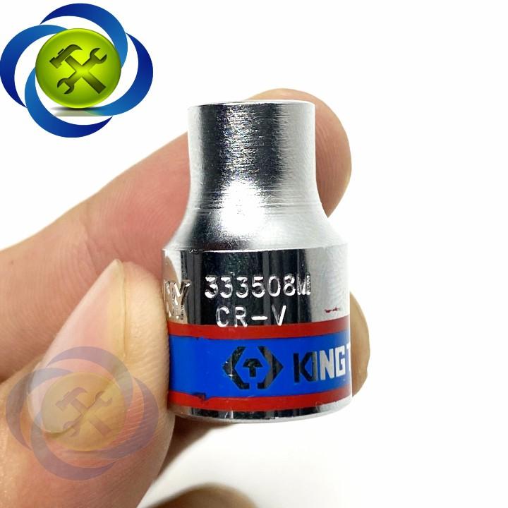 Tuýp 3/8 inch 08mm 6 cạnh màu trắng loại ngắn Kingtony 333508M