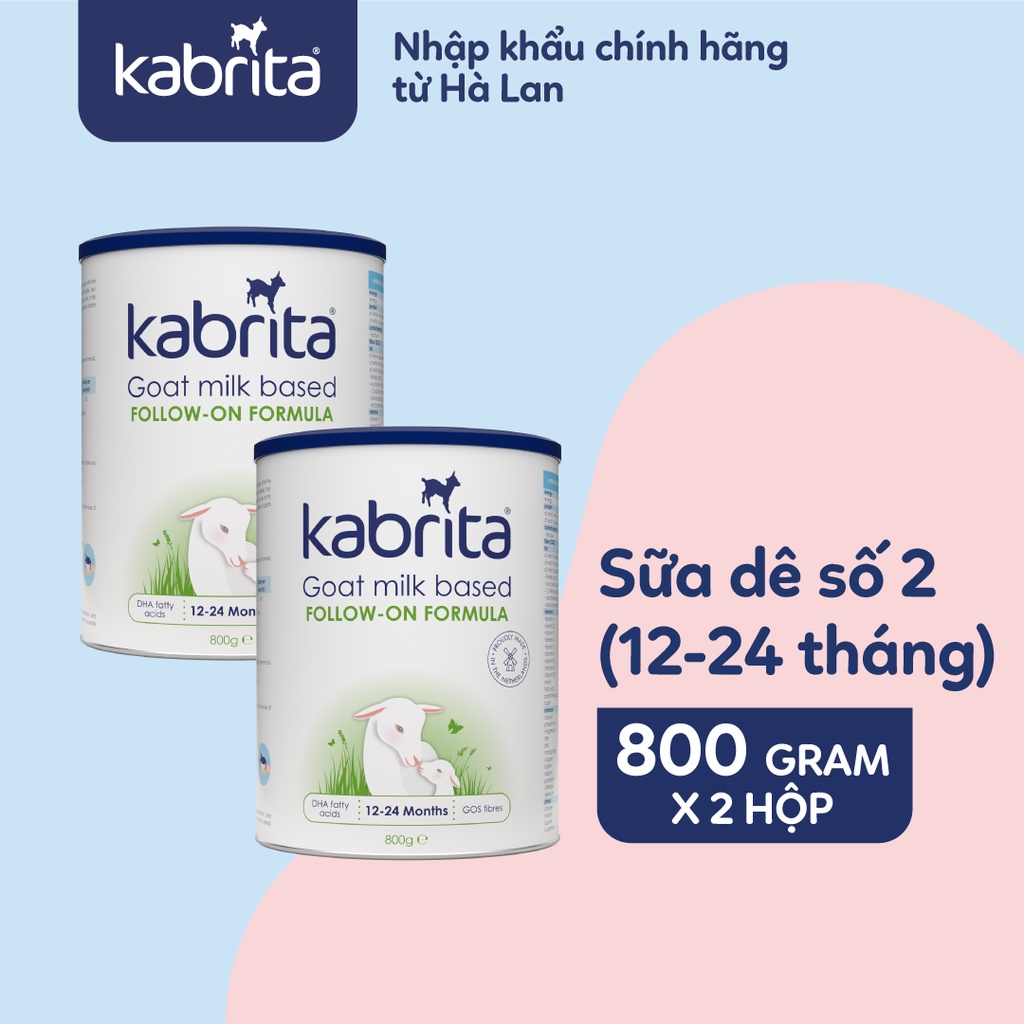 Combo 2 lon Sữa dê Kabrita số 2 cho trẻ từ 12- 24 tháng - Lon 800g