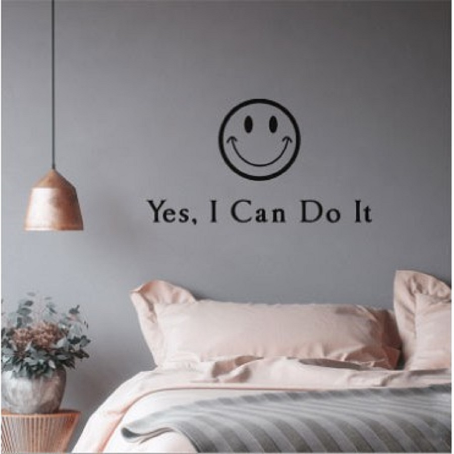 Decal dán tường chữ truyền động lực YES. I CAN DO IT