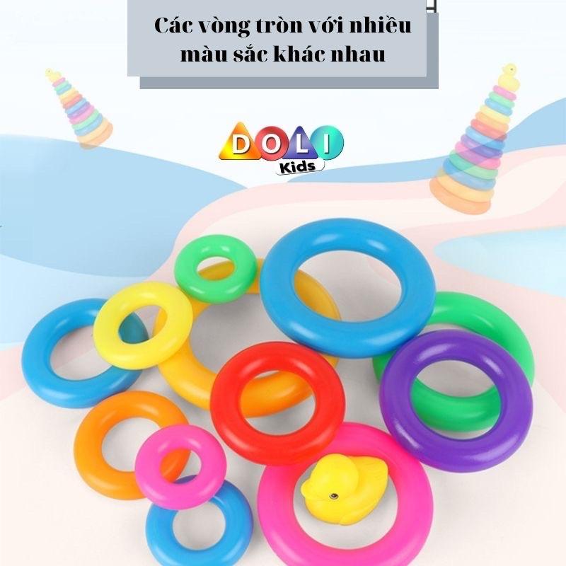 Tháp Vịt Xếp 9 Tầng Nhiều Màu Giúp Bé Phát Triển Đồ Chơi Bé Trai Bé Gái