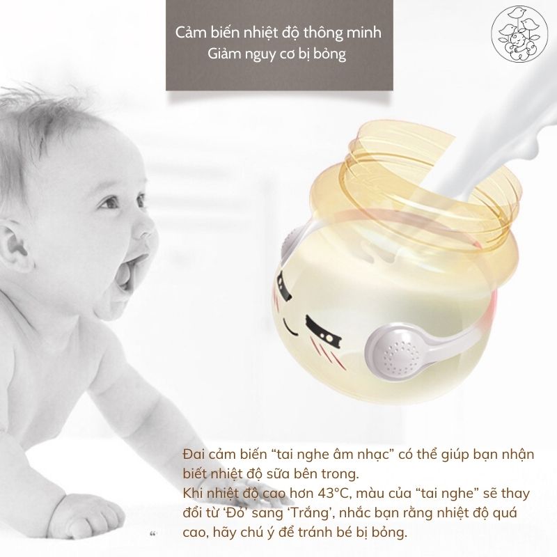 Bình sữa bụng bầu Loluli cảm ứng nhiệt nhựa PPSM kháng khuẩn - 180ml