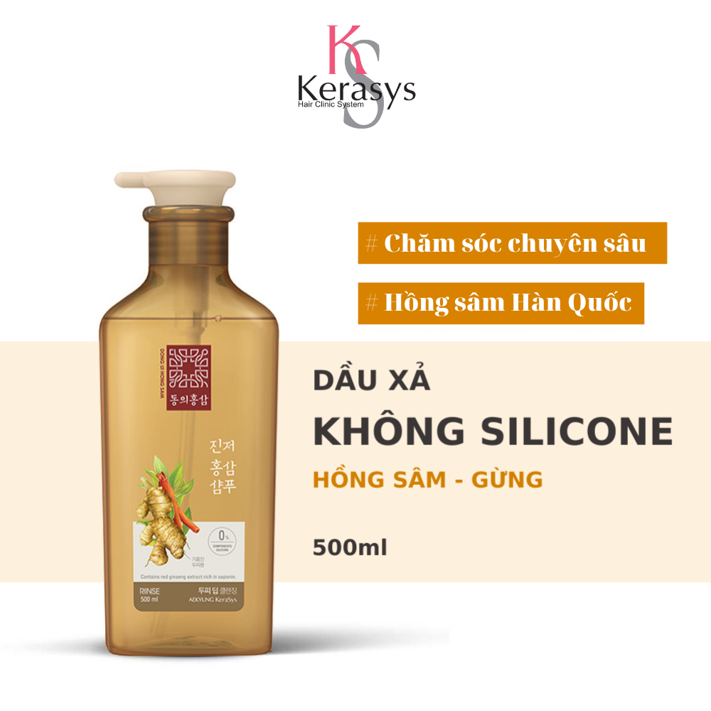 Dầu Xả Ngăn Rụng Tóc Dành Cho Da Đầu Dầu Kerasys Dong Ui Hồng Sâm Gừng 500ml