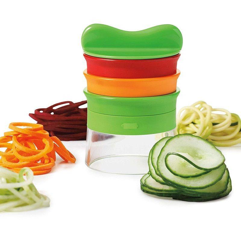Dao cắt rau củ spaghetti tay, dao cắt rau củ 3 lưỡi, dao cắt mì rau củ cà rốt, dưa leo, khoai tây, bí đỏ, bí xanh, hành tây