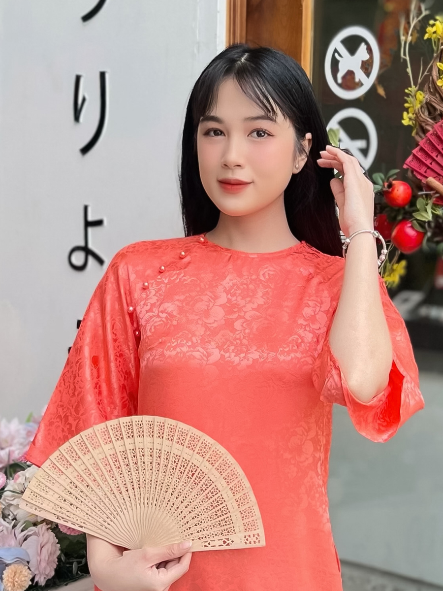 [HCM] Áo dài gấm from rộng trẻ trung AD040 - KHANH LINH STYLE