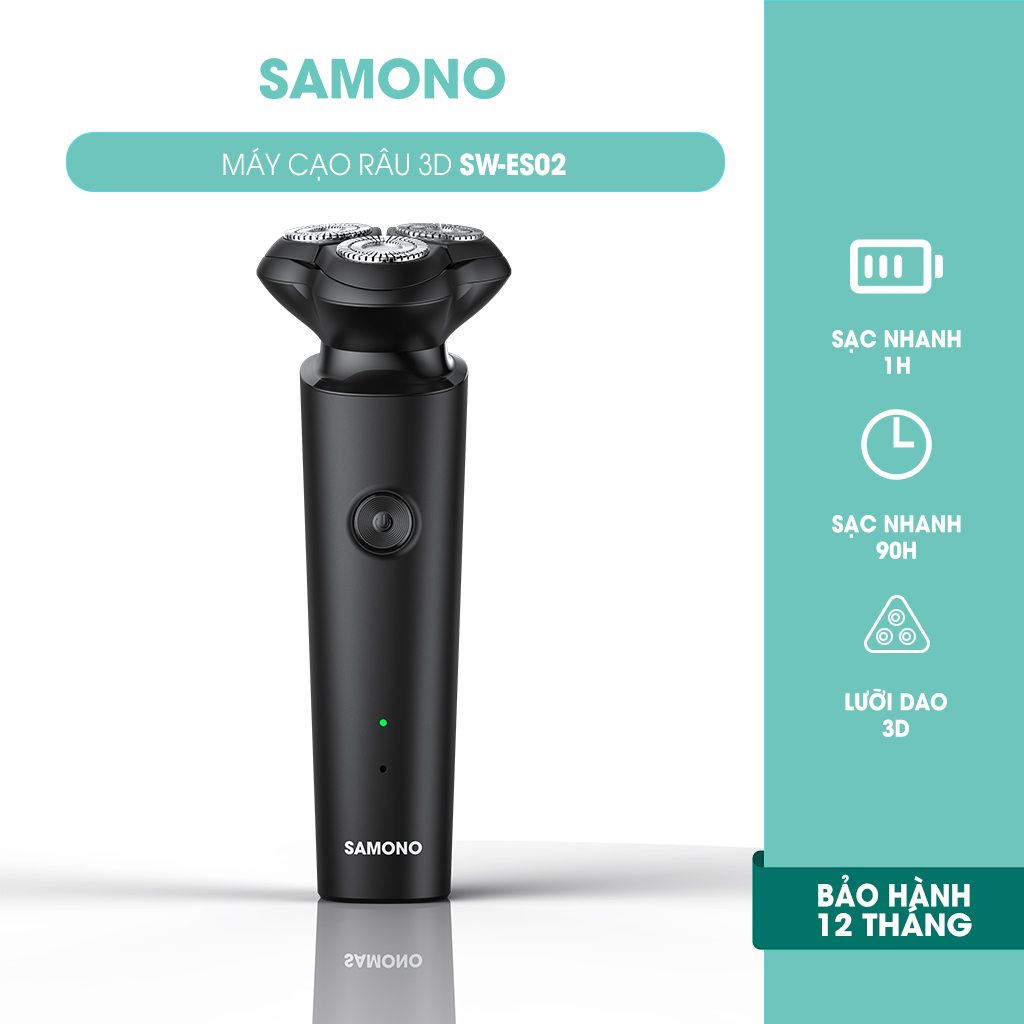 Máy cạo râu 3D SAMONO SW-ES02 Lưỡi dao 3D Sạc nhanh 1h 90 ngày sử dụng HÀNG CHÍNH HÃNG