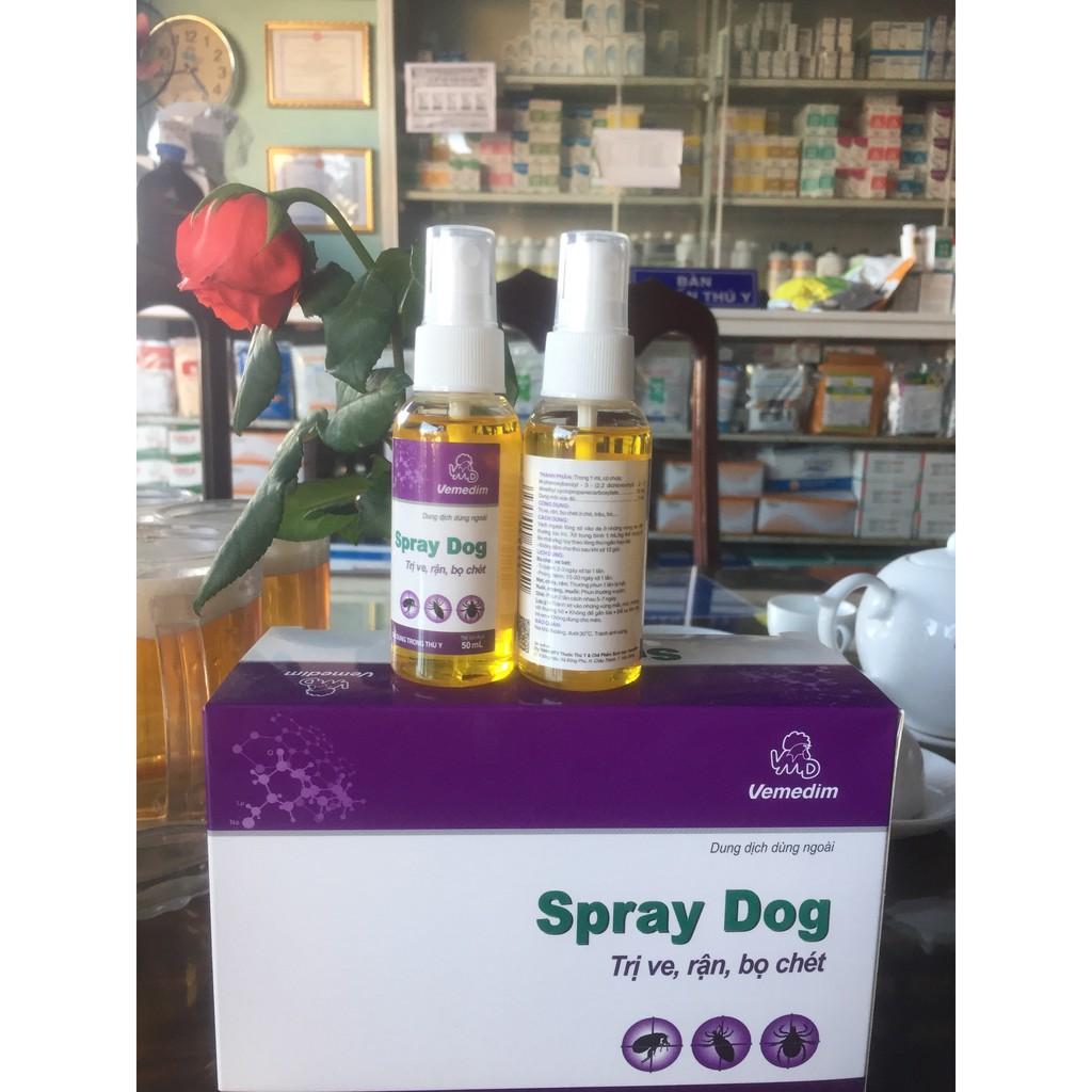 SPRAY DOG-DUNG DỊCH XỊT VE, RẬN, BỌ CHÉT 50ml