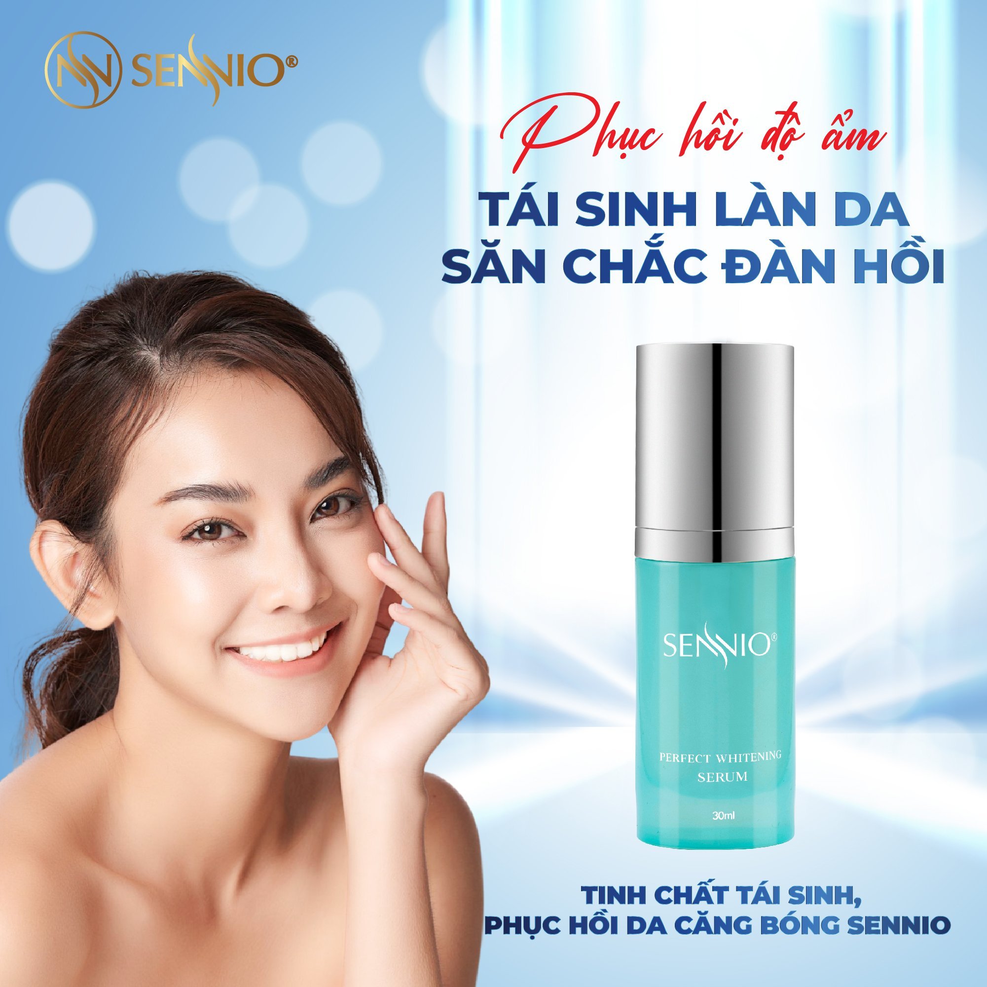 Serum trắng da Sennio Perfect Whitening Serum dưỡng ẩm da mặt tái tạo và phục hồi da 30ml SNO 828