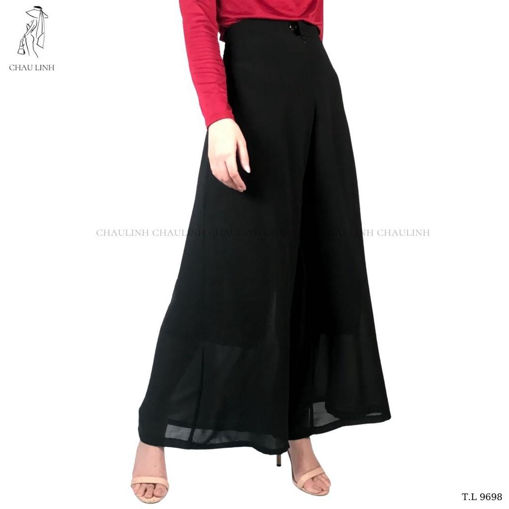 Quần Trung Niên Nữ Voan Lụa 2 Lớp Cao Cấp Châu Linh Chất Voan Lụa Mềm Mướt Mịn Sang Trọng Qúy Phái QTN 06