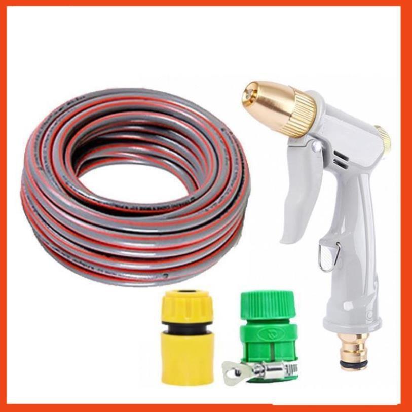Bộ dây vòi xịt nước rửa xe, tưới cây tăng áp 3 lần, loại 7-10m  206846
