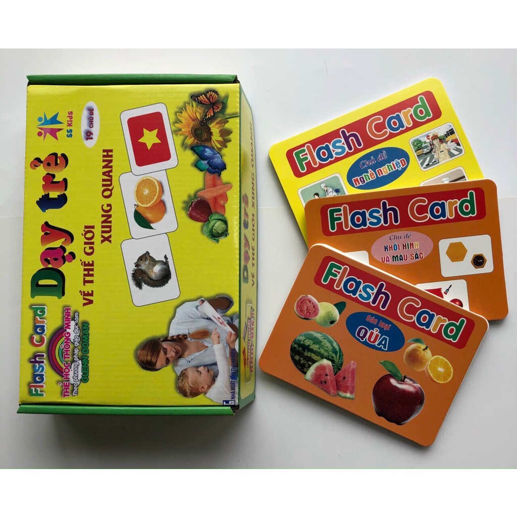 Thẻ Học Thông Minh Cho Bé, Bộ Thẻ Flashcard 19 Chủ Đề 256 Thẻ Về Thế Giới Xung Quanh, Thẻ Song Ngữ Anh Việt