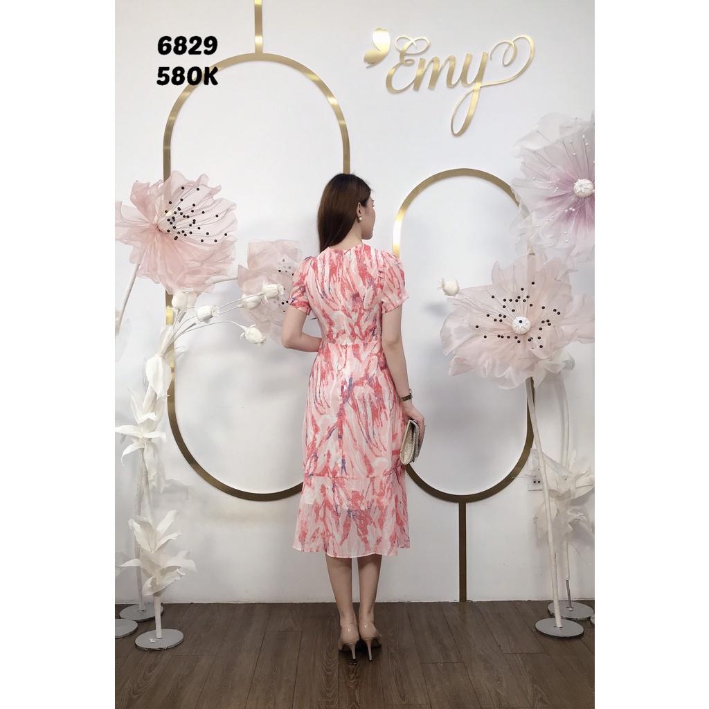 Đầm EMY EM6829 Xoè Hồng Tùng Bèo