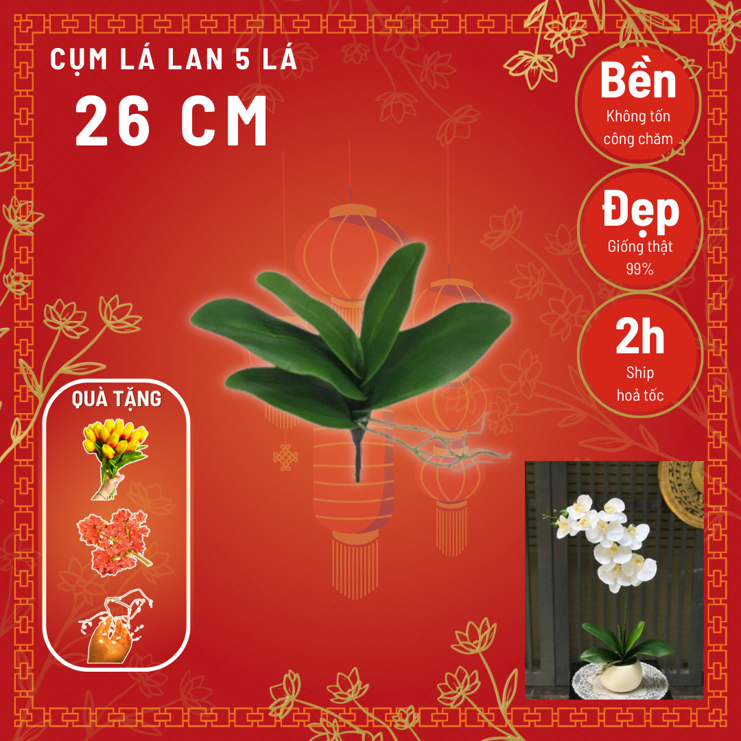 Lá Lan Chất Liệu Mềm Mại Có Thể Chỉnh Theo Ý Muốn, Lá Lan Giả HL035