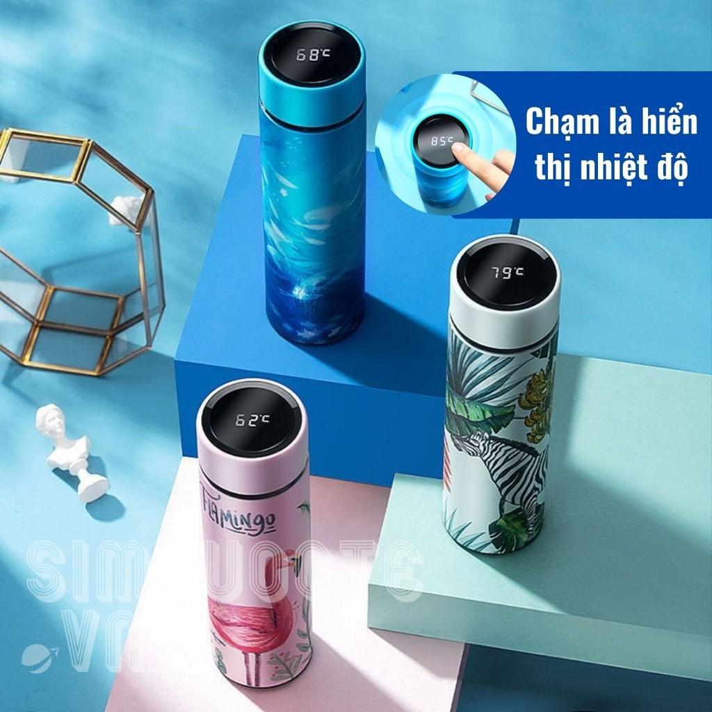 Bình giữ nhiệt hiển thị số có hoạ tiết 450ml