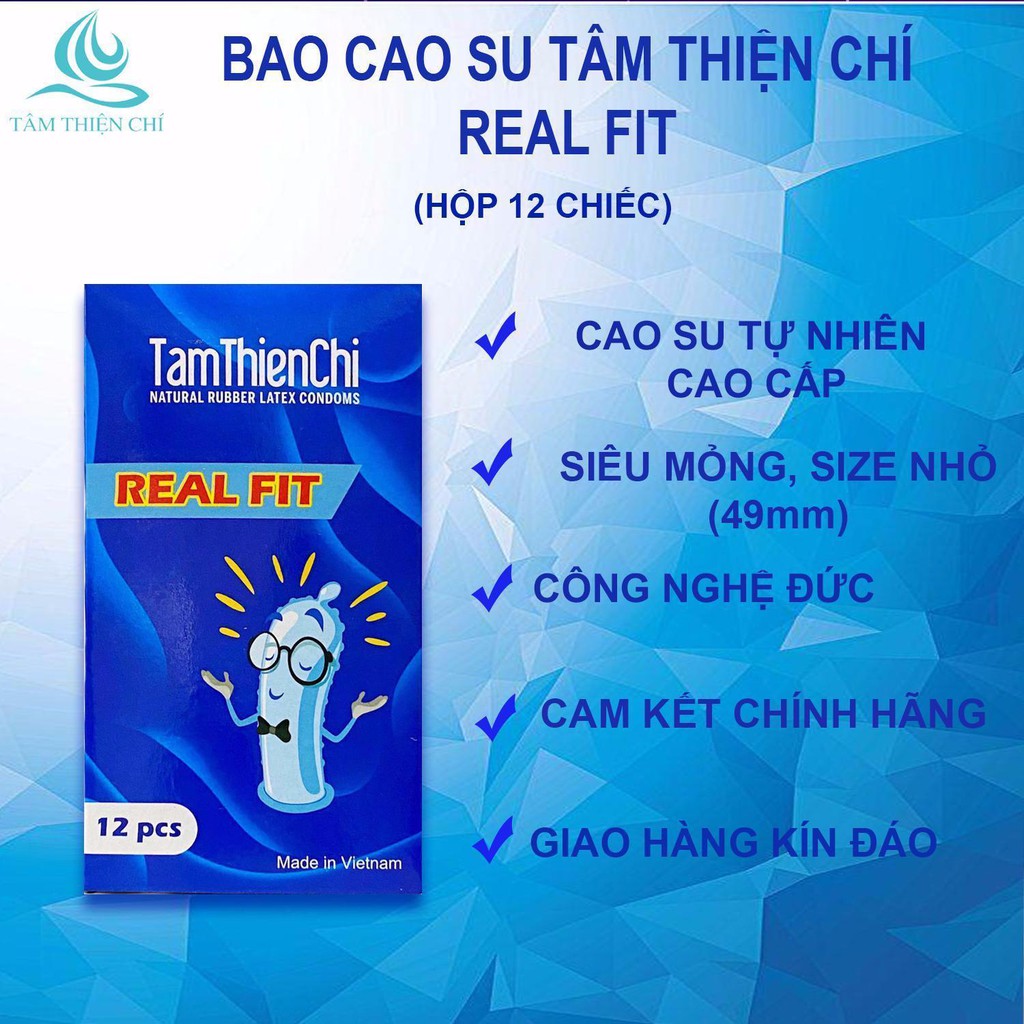 [ siêu tiết kiệm] Combo 60 cái bao cao su Size nhỏ ôm sát Tâm Thiện Chí