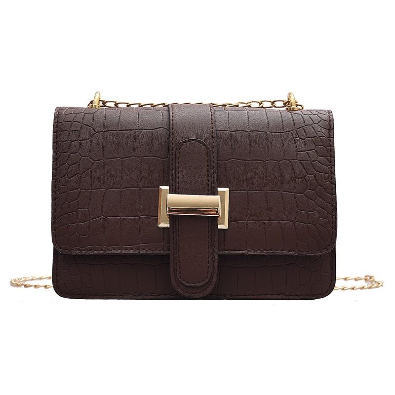 Bag Women's Shoulder Bag Stone Pattern Crossbody Women's Bag Summer New Embossed Small Solid Color Square Bag