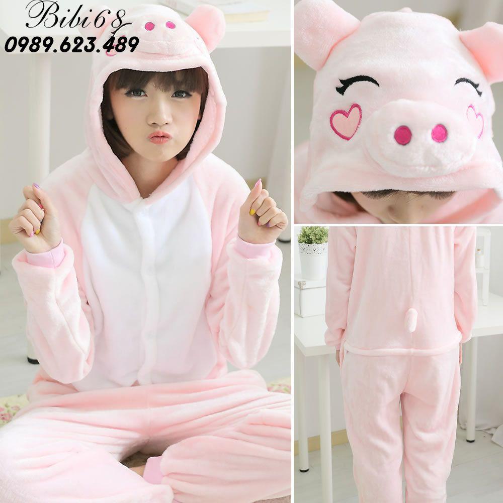 Bộ Đồ hình thú liền thân lông mịn Pijama dành Cho Người Lớn và Trẻ Em Hoạt Hình Cosplay