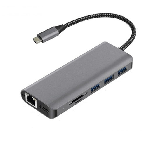 Hub USB Type-C 7 USB 3.0/SD/TF/LAN RJ45/Type-C ICORE HYD-9849T - Hàng Chính Hãng