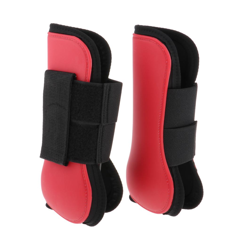 1 Pair Horse Leg Boots Hind or Front Leg Protect Wraps  Red Fore Foot