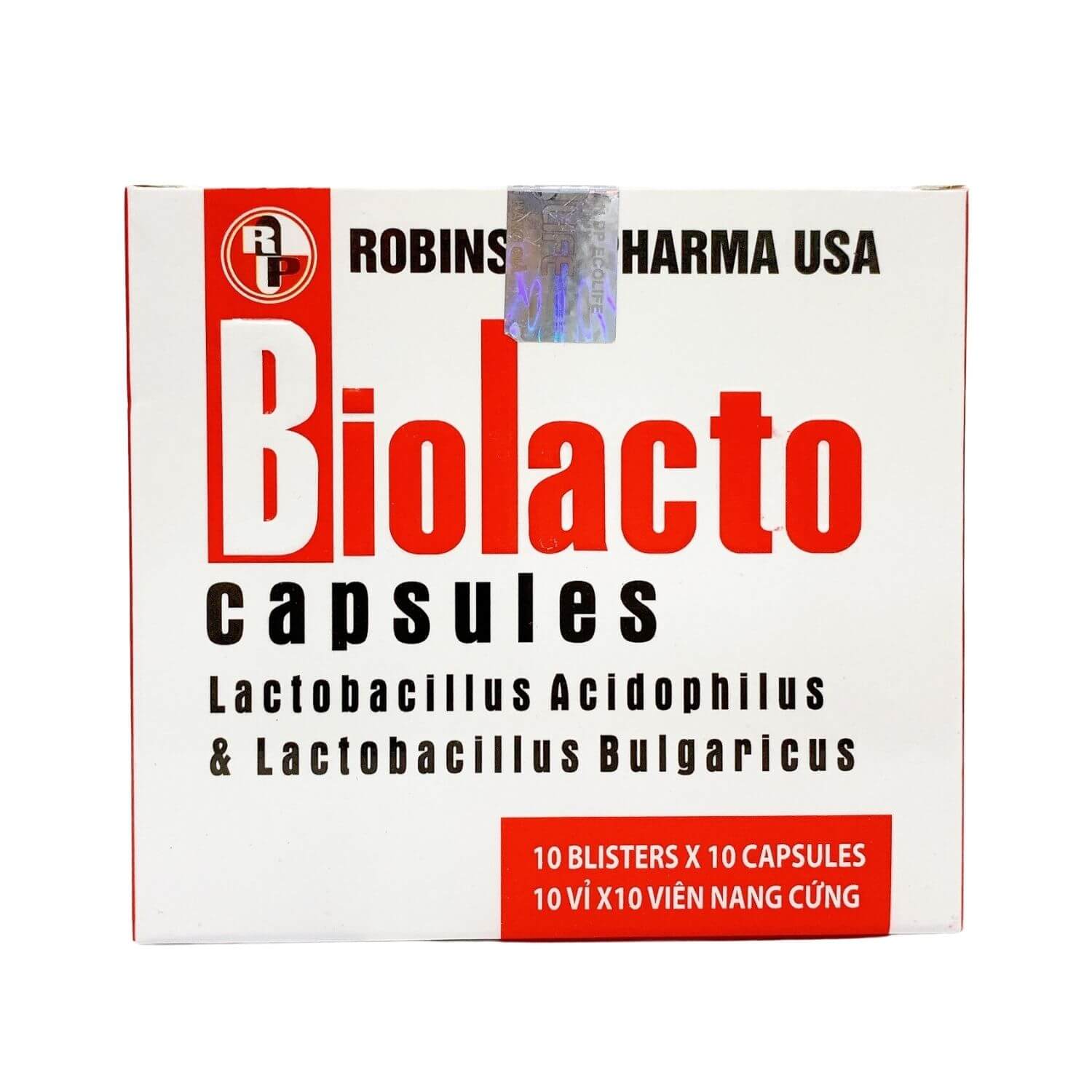 Viên uống Biolacto Robinson Pharma USA bổ sung lợi khuẩn giúp cân bằng hệ vi sinh đường ruột (100 viên)