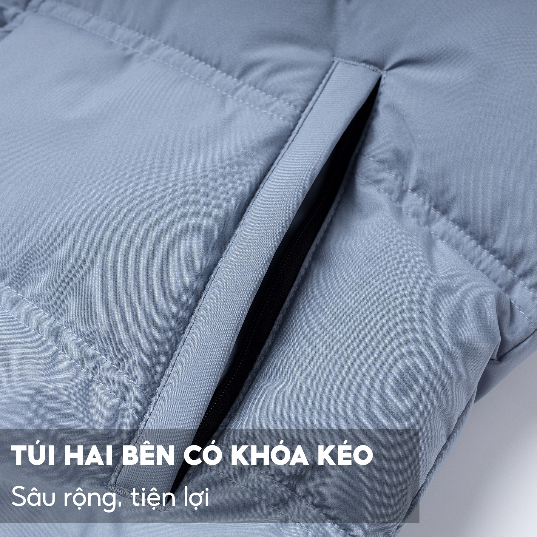 Áo Khoác Nam Chần Bông 5S FASHION, Dày Dặn, Thiết Kế Trơn Basic, Cúc Cài Nổi Bật