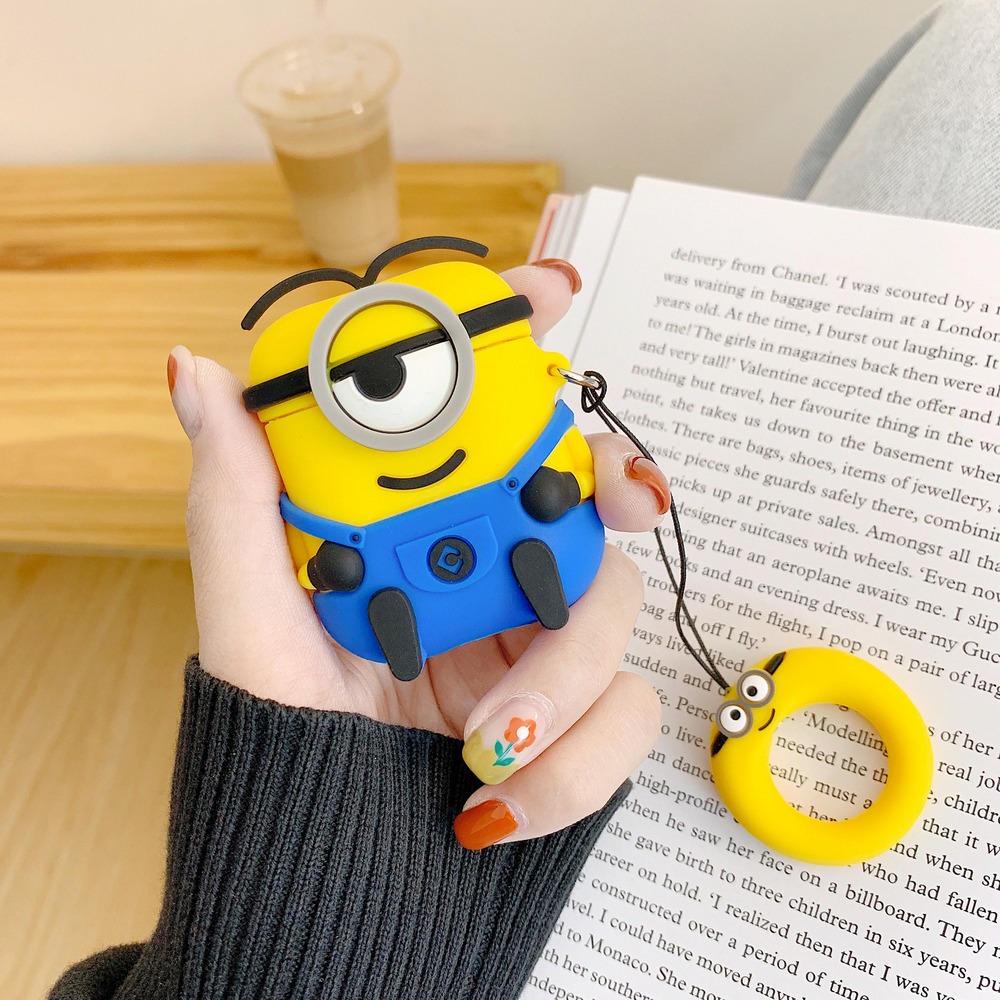 Bao case silicon cho tai nghe Apple Airpods 1 / 2 hiệu HOTCASE (kiểu dáng Minion, chống vân tay, chống bám bẩn, vật liệu cao cấp) - Hàng nhập khẩu