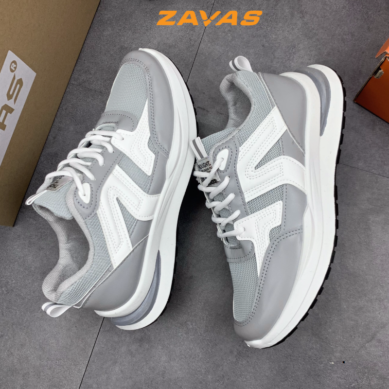 Giày thể thao sneaker nam ZAVAS thời trang đế cao 3cm lưới thoáng khí chạy bộ, đi chơi form giày gọn gàng êm chân - S422