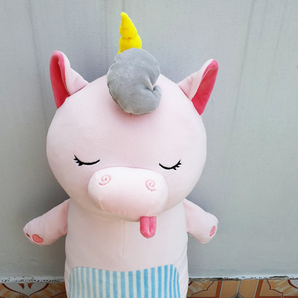 Gấu Bông Miniso Ngựa Kỳ Lân Unicorn (70 Cm) G45 (Tặng 1 Đèn Led 8 Bóng Siêu Sáng Cắm Cổng Usb)