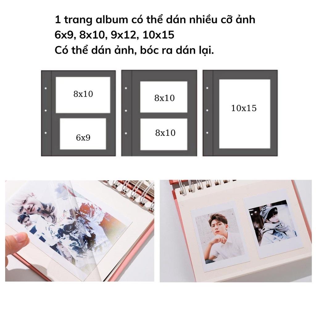 Album ảnh dán cỡ 17x14 cm bìa hoạt hình trang có sẵn keo dán, để nhiều cỡ ảnh 6x9, 8x10, 9x12, 10x15 Tú Vy Studio