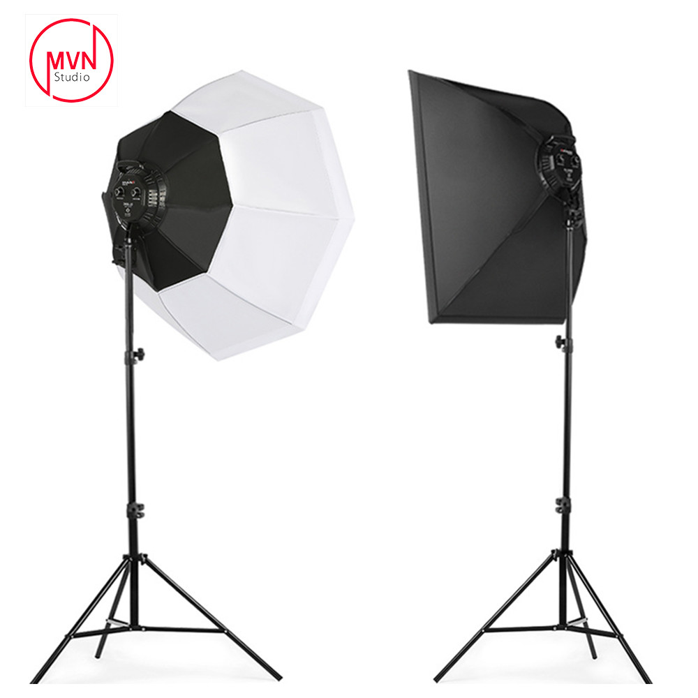 Bộ đèn studio có thể điều chỉnh ánh sáng và độ màu chụp ảnh, quay phim, Livestream chuyên nghiệp, cao 2m softbox PARABOL 75cm