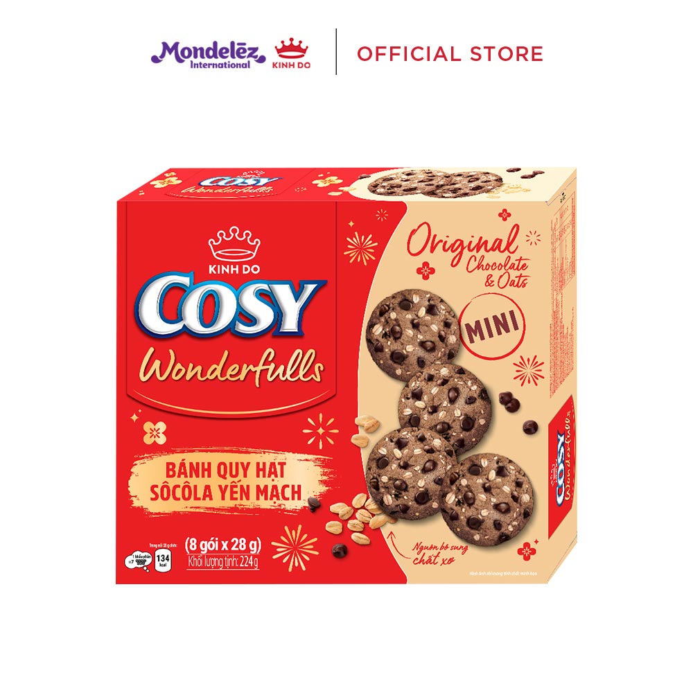 Combo 2 Hộp Bánh Quy COSY Wonderfulls Hạt Sôcôla Yến Mạch Vị Truyền Thống 2x224g