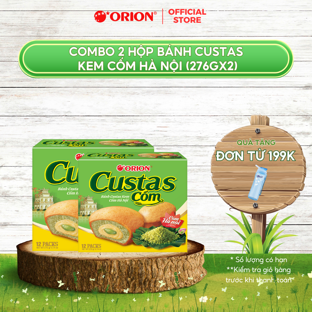 Combo 2 Hộp Bánh CUSTAS vị CỐM Hà Nội