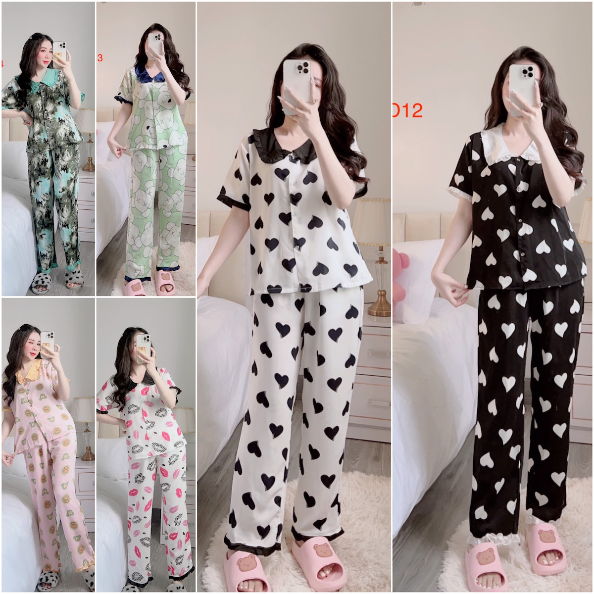 Bộ pijama lụa mango siêu sang, siêu mát, siêu mềm mịn, quyến rũ