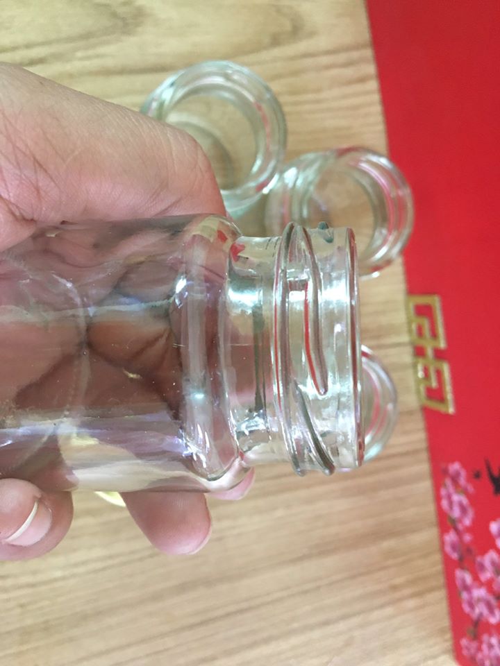 Combo 20 hũ thủy tinh 100ml nắp thiếc vàng vặn – hủ 100ml đựng yến chưng, dầu dừa, gia vị