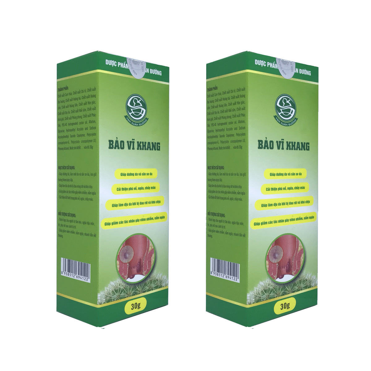 [Combo 2 hộp] Kem bôi trĩ cải thiện tình trạng sa búi trĩ, trĩ không co lên được, giảm phù nề, viêm nhiễm, nấm ngứa, chảy máu, làm dịu da cải thiện cơn đau rát và khó chịu do trĩ - Bảo Vĩ Khang