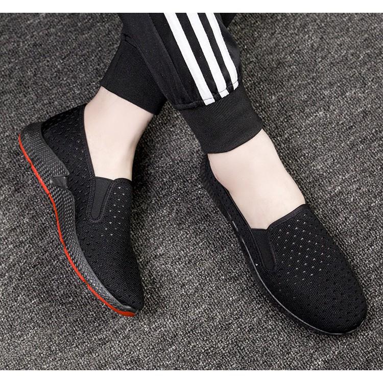 Giày nam extra Giày Lười Vải Nam Thoáng Khí Đế Cao Runer Ts060