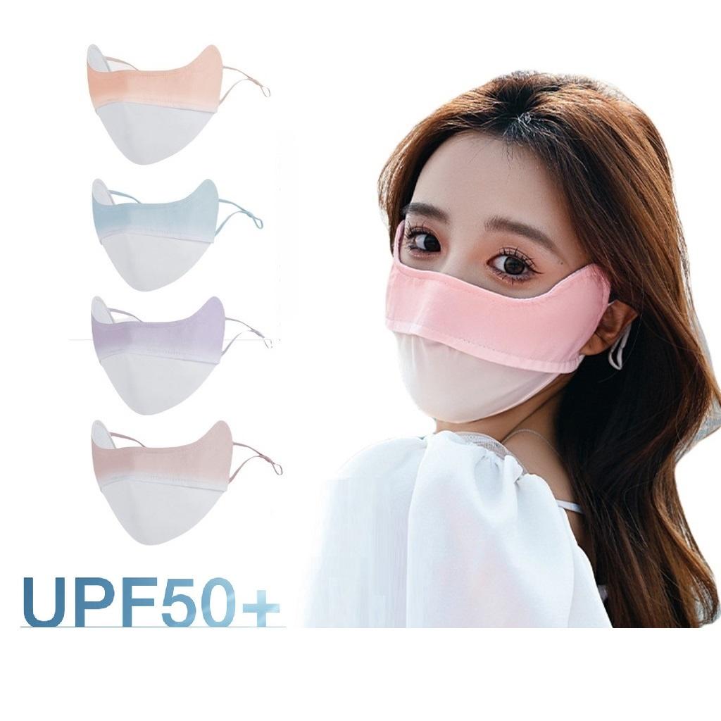 Khẩu Trang Lụa Mát Chống Nắng, Mát Dễ Thở - Chống Tia Cực Tím - UPF 50+, Che Gò Má Chống Nám Cho Nữ. TakyHome 7789