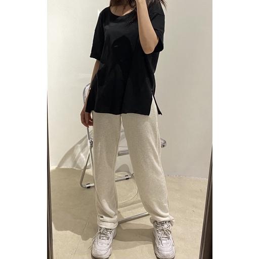 Quần thun ống suông đen xám Barbie Pants