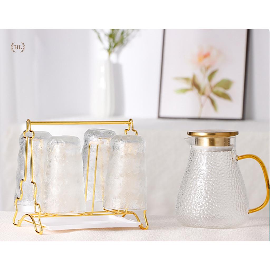 Úp cốc Decor có khay hứng nước và núm chống trơn | Úp ly Inox Vàng Gương Hoàng Kim kiểu dáng Tháp EiFFel độc đáo cao cấp