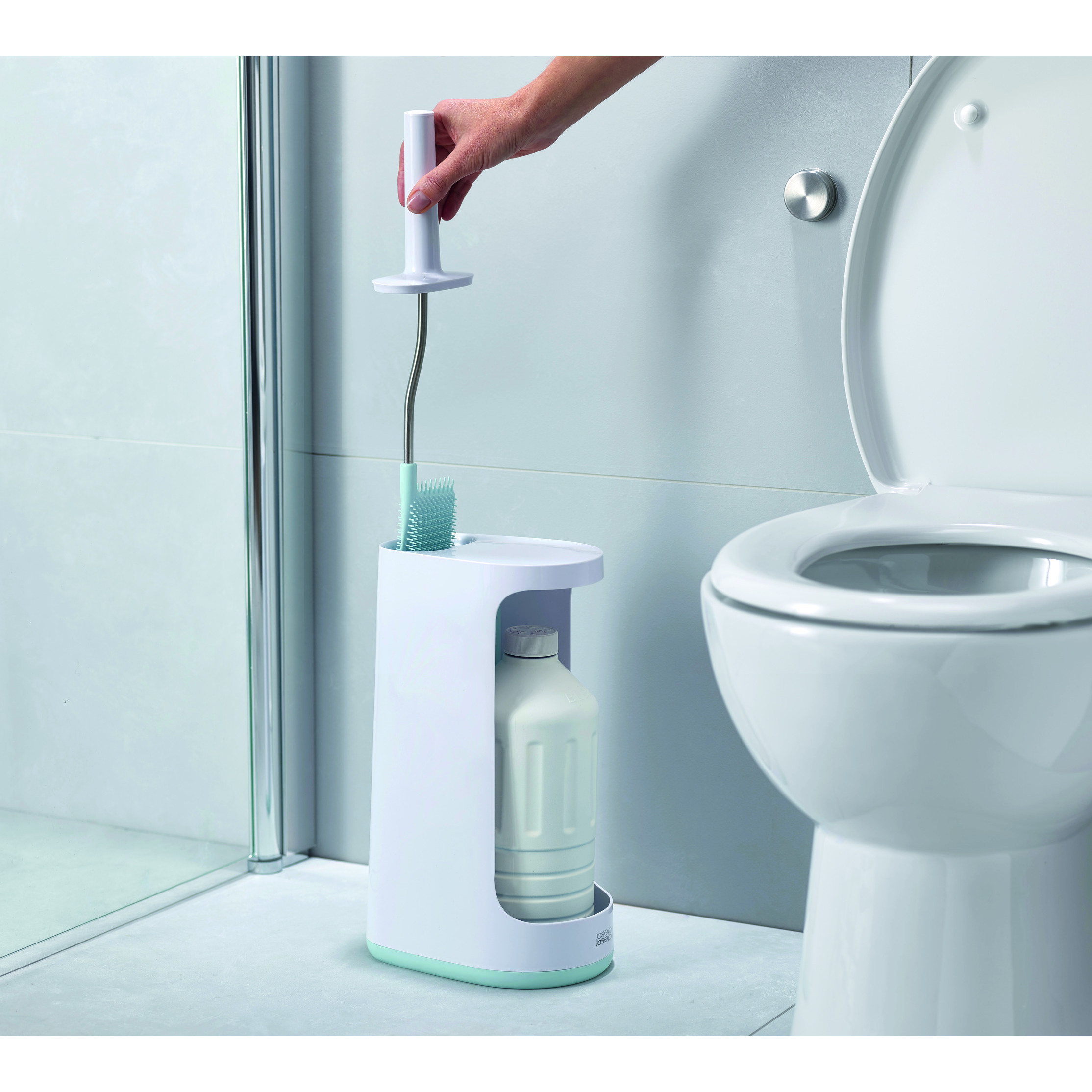 Cọ toilet Silicon cao cấp Joseph Joseph lớn 001983 Trắng/Xanh