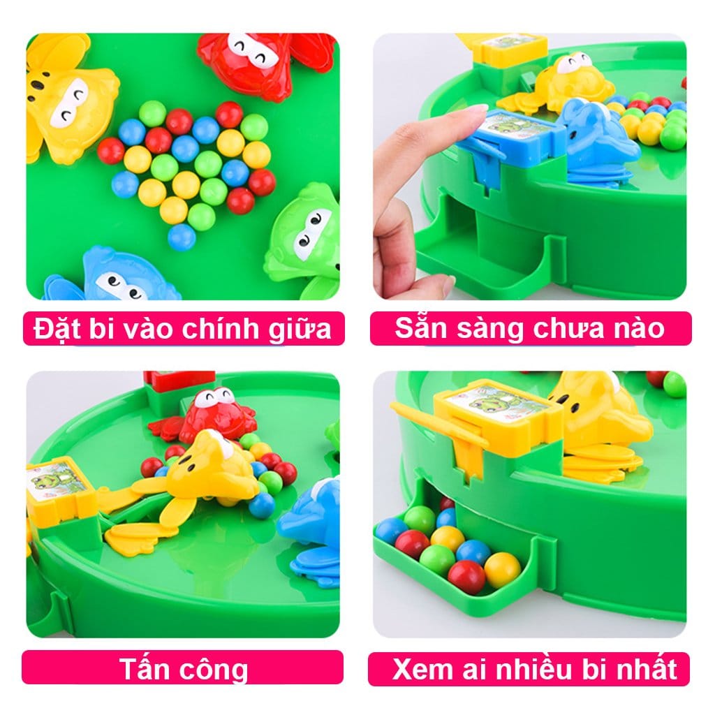 Đồ Chơi Ếch Ăn Bi - Trò Chơi Gia Đình 4 Người Vận Động - Hàng Hộp Loại I  - Đồ Chơi Trẻ Em HT SYS Chất Liệu Nhựa ABS An Toàn