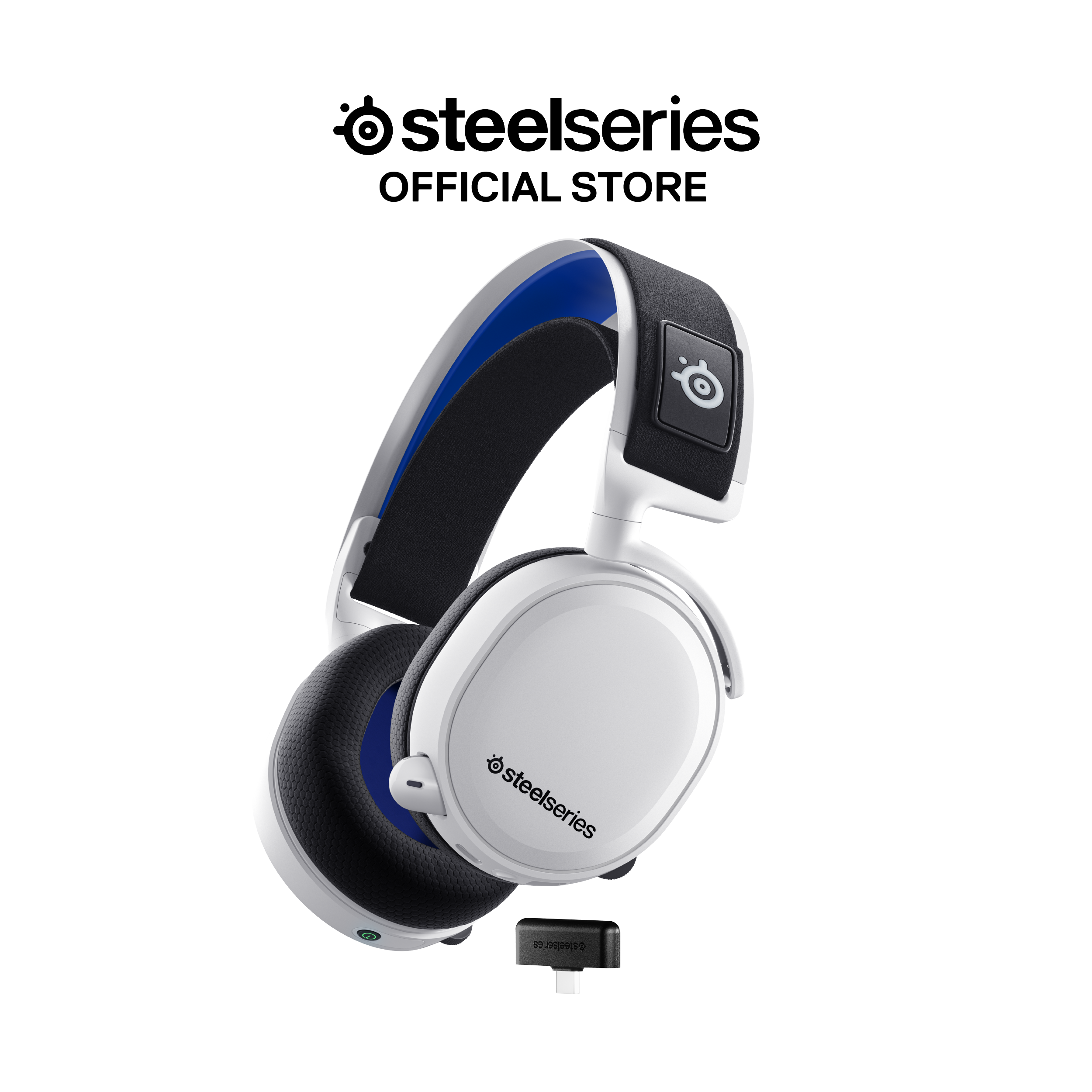 Tai nghe chụp tai gaming không dây SteelSeries Arctis 7+ Wireless màu đen/trắng, thời gian nghe 30H, Hàng chính hãng, Bảo hành 1 năm